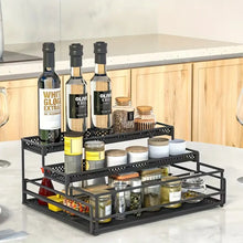 3-Tier Pull-Out Spice Rack – Metal Storage Shelf for an Organized Kitchen