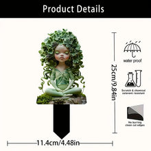 Bohemian Meditating Leaf Elf Plaque – Acrylic Garden Decor