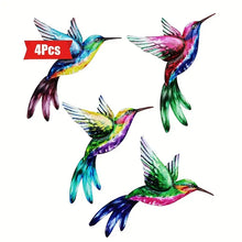 4-Piece 3D Metal Hummingbird Wall Art – Vibrant Indoor & Outdoor Decor