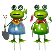 2pcs Metal Garden Frog Statues