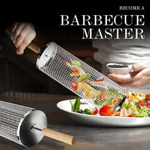 Upgraded Nesting Grill Basket – Stainless Steel with Removable Wooden Handle