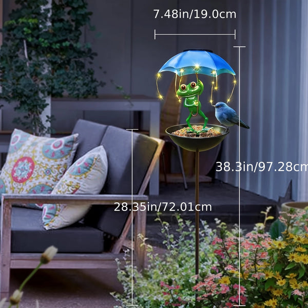 Frog Solar Garden Light Feeder