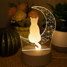 USB 3D Moon Cat Night Light – Cute & Cozy Home Decor