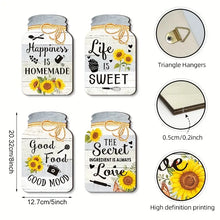 4-Piece Sunflower Wooden Signs – Rustic Kitchen & Wall Decor