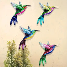 4-Piece 3D Metal Hummingbird Wall Art – Vibrant Indoor & Outdoor Decor