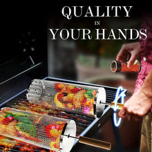 Upgraded Nesting Grill Basket – Stainless Steel with Removable Wooden Handle