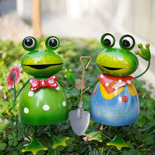 2pcs Metal Garden Frog Statues