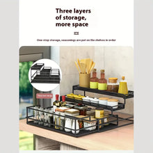 3-Tier Pull-Out Spice Rack – Metal Storage Shelf for an Organized Kitchen