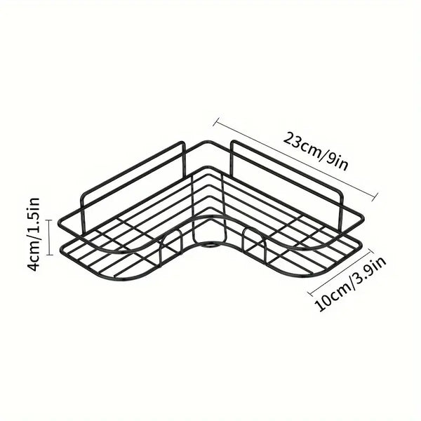 Punch-Free Corner Shelf – Wall-Mounted Storage for Bathroom Essentials