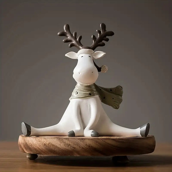 Nordic Resin Deer Sculpture – Hand Painted Home & Gift Decor