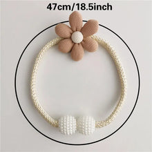 2-Piece Adjustable Curtain Tiebacks – Cartoon Flower & Pearl Design