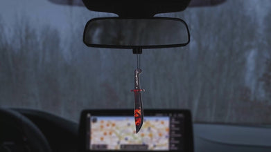 8PCS Horror Movie Car Air Fresheners – Knife-Shaped Hanging Ornaments with Classic Scary